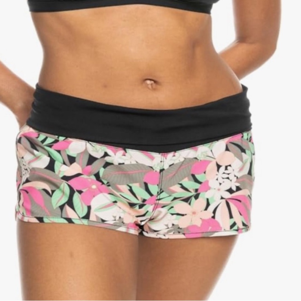 Roxy 2 in Board Shorts Endless Summer Black and Floral Swim Shorts